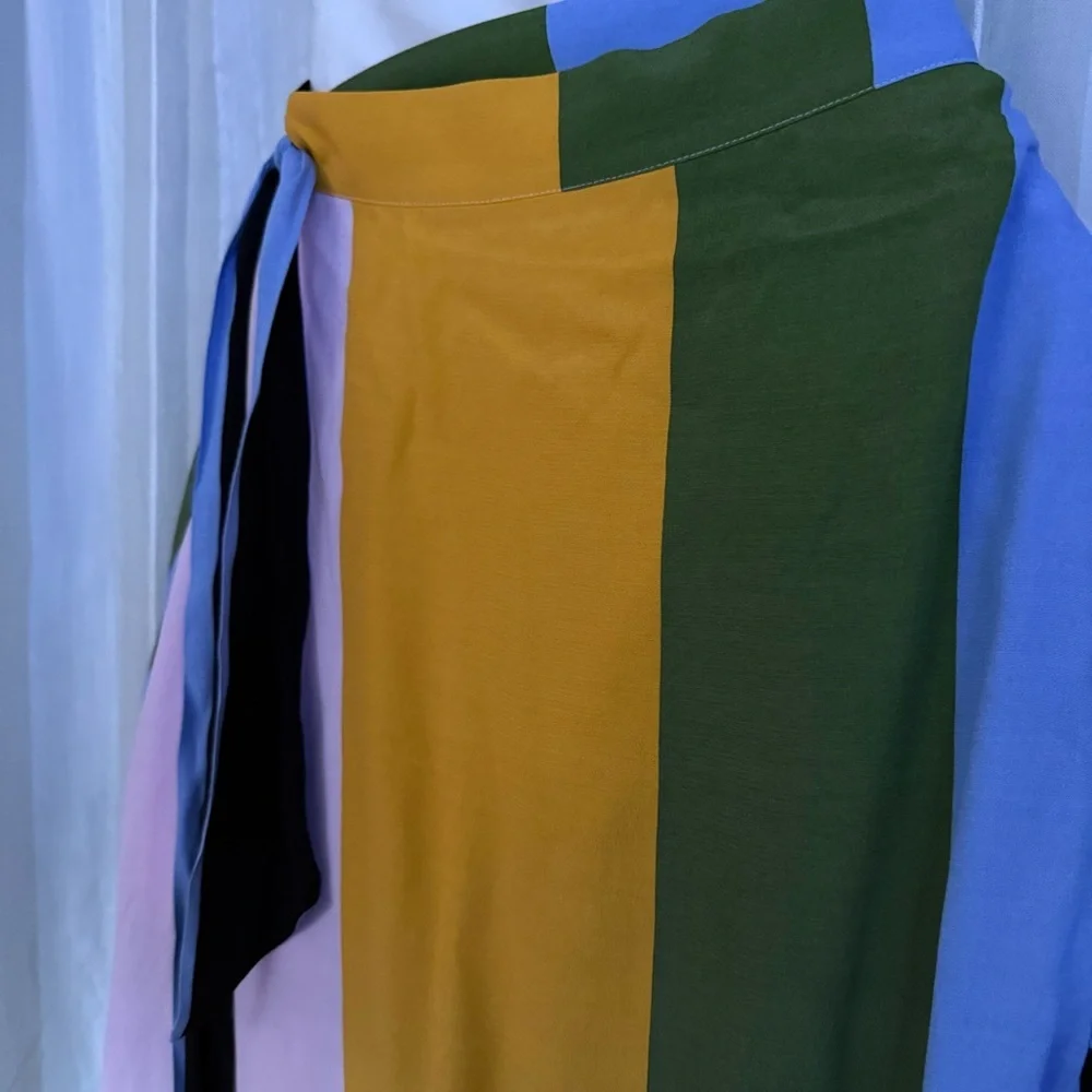 Anthropologie Dolan Mae Wrap Midi Skirt NWT – Colorblock Boho Chic XS - Picture 5 of 9